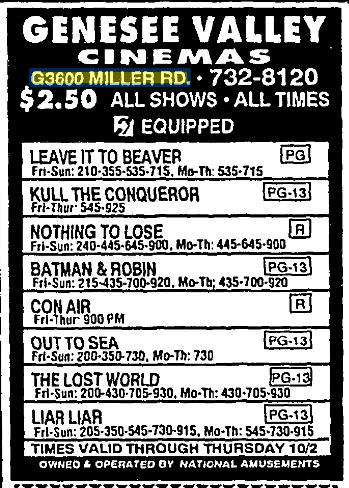 Genesee Valley Cinemas - Sept 1997 - Probably Last Showing